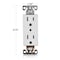 Faith Duplex Straight Blade Receptacle, Non-NEMA, 15 A, 125V AC, 2 Pole, 3 Wire, Grounded SSRE5TRWR-WH-10 - alternate 2